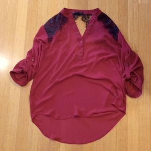 Maurices Dellicate Black Lace Women's Top Large